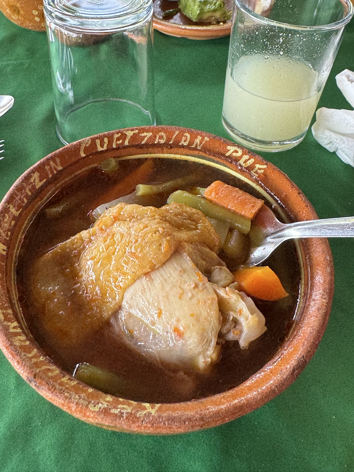 Local meal served in Cuetzalan